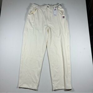 Size XL - Fila Men's Velour Track Pant Jogger Baggy Cream Tracksuit NWT NEW $70